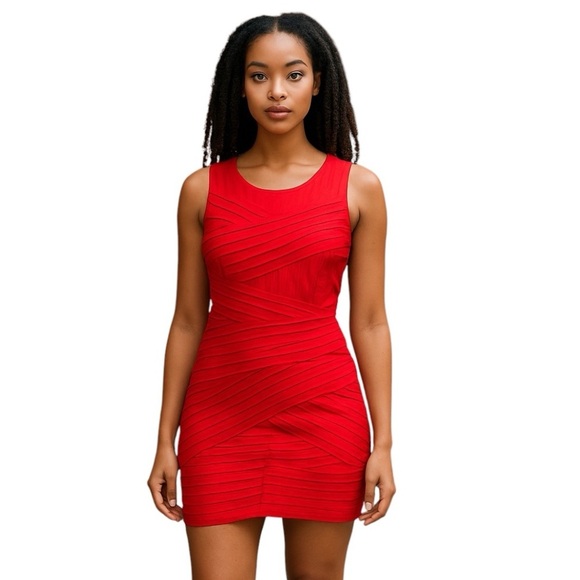 Calvin Klein Women’s Size 10 Red Bodycon Sleeveless Dress - Picture 1 of 4